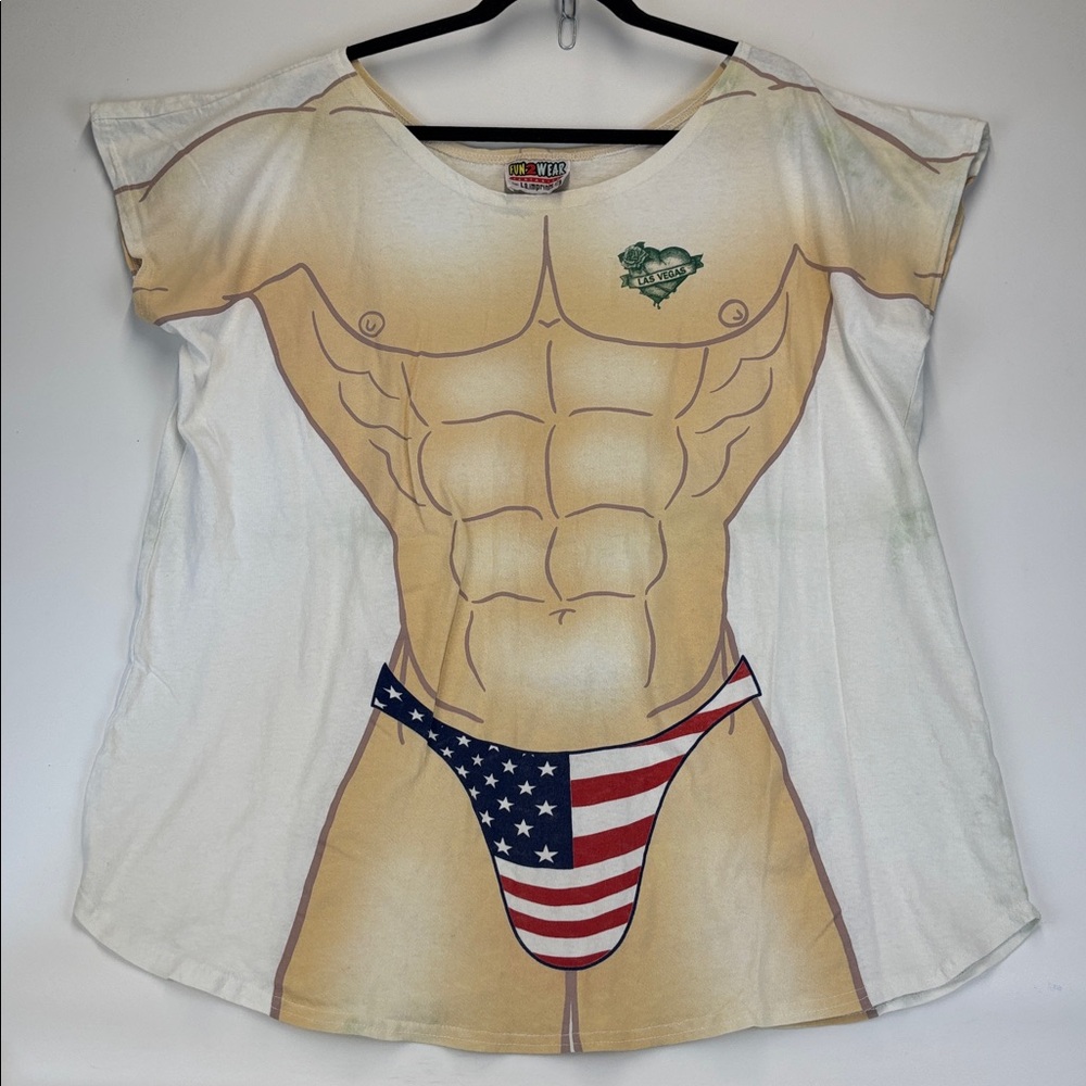 Fun2Wear Men Speedo Print Bikini Las Vegas Tattoo Swim Coverup Graphic T-Shirt